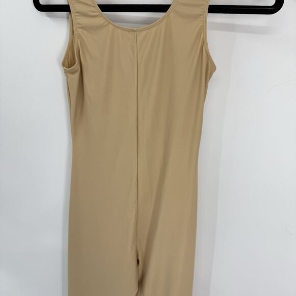 Speerise Tank Full Jumpsuit Spandex Unitard Sleeveless Beige Medium Gymnastics - Picture 5 of 8